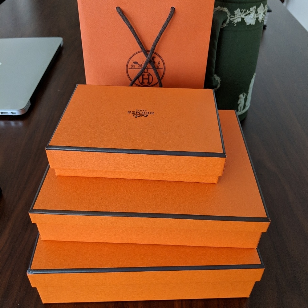 AUTHENTIC HERMES BOXES AND BAG